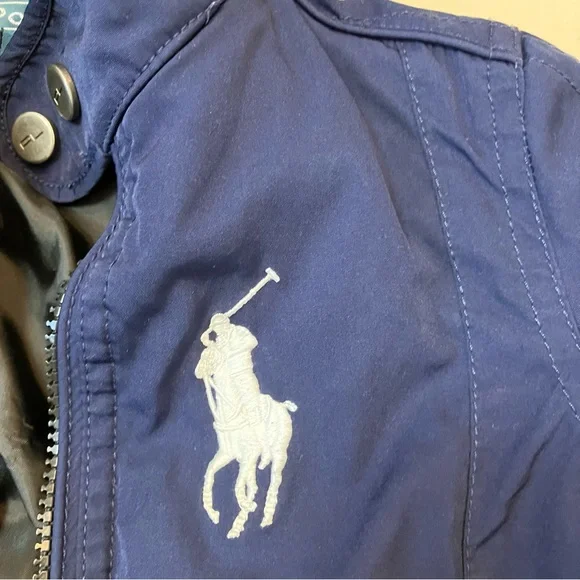 💙 Polo by Ralph Lauren blue hooded outerwear jacket coat toddler 18 months
